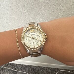 Fossil Women's Two-Tone Crystal Watch